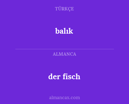 balık - der fisch