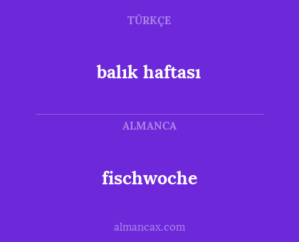 balık haftası - fischwoche