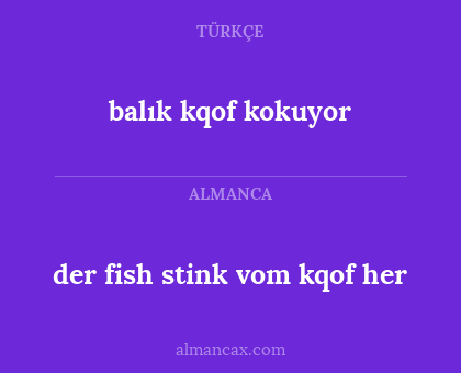 balık kqof kokuyor - der fish stink vom kqof her