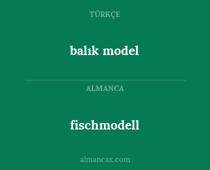 fischmodell - balık model