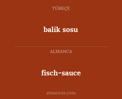 balik sosu - fisch-sauce