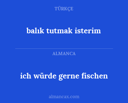 balık tutmak isterim - ich würde gerne fischen