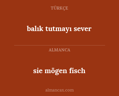 sie mögen fisch - balık tutmayı sever