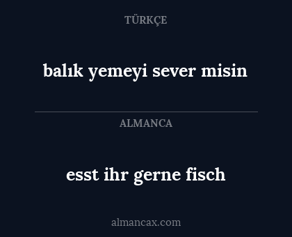 esst ihr gerne fisch - balık yemeyi sever misin