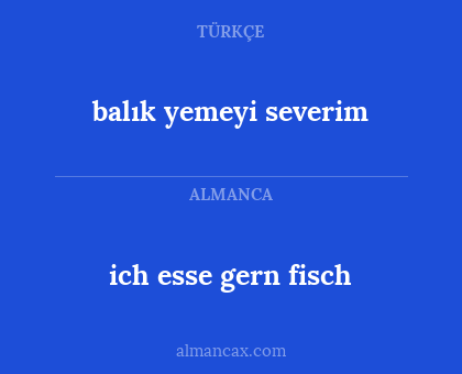 ich esse gern fisch - balık yemeyi severim