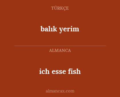 ich esse fish - balık yerim