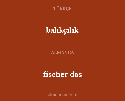 fischer das - balıkçılık