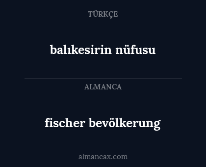 balıkesirin nüfusu - fischer bevölkerung