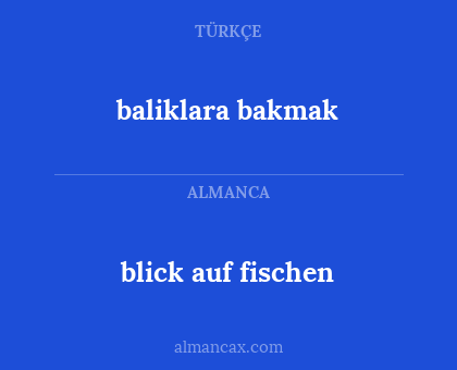 baliklara bakmak - blick auf fischen