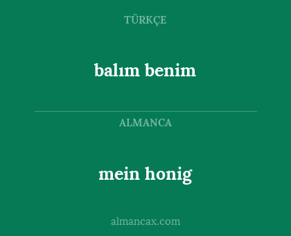 balım benim - mein honig