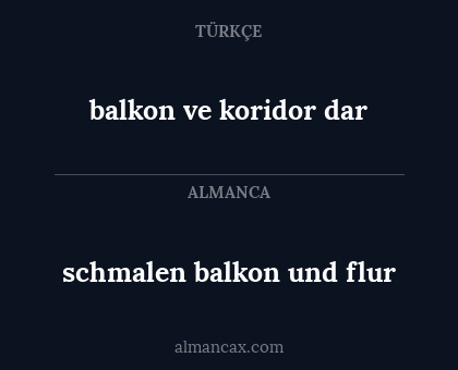 balkon ve koridor dar - schmalen balkon und flur