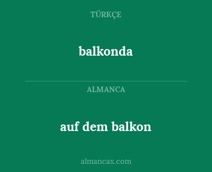 balkonda - auf dem balkon