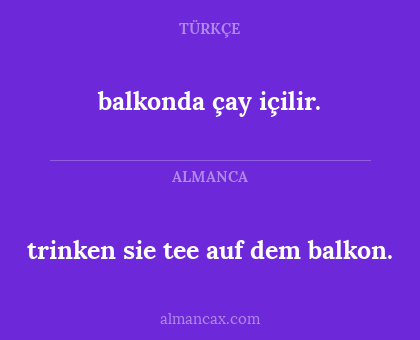 balkonda çay içilir. - trinken sie tee auf dem balkon.