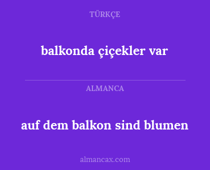 balkonda çiçekler var - auf dem balkon sind blumen