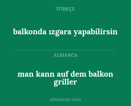 balkonda ızgara yapabilirsin - man kann auf dem balkon griller