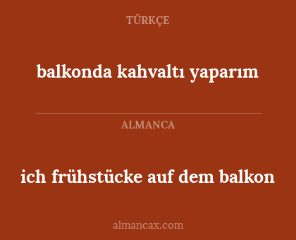 ich frühstücke auf dem balkon - balkonda kahvaltı yaparım