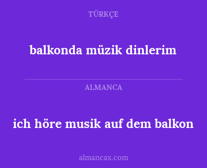 balkonda müzik dinlerim - ich höre musik auf dem balkon
