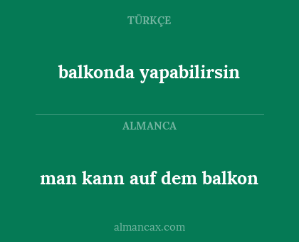 balkonda yapabilirsin - man kann auf dem balkon