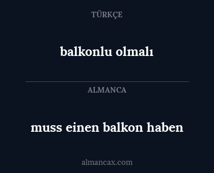 balkonlu olmalı - muss einen balkon haben