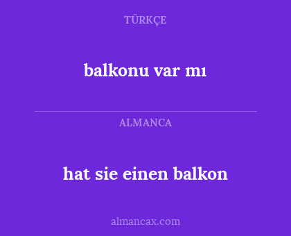 hat sie einen balkon - balkonu var mı