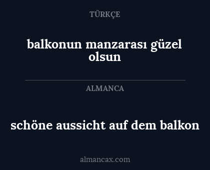 schöne aussicht auf dem balkon - balkonun manzarası güzel olsun