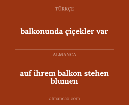 balkonunda çiçekler var - auf ihrem balkon stehen blumen