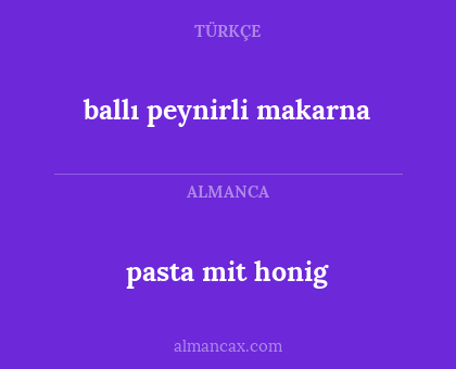 pasta mit honig - ballı peynirli makarna