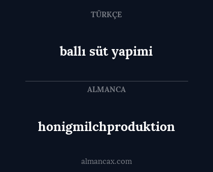ballı süt yapimi - honigmilchproduktion