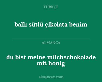 ballı sütlü çikolata benim - du bist meine milchschokolade mit honig
