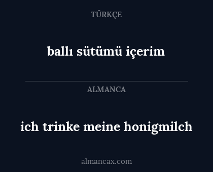 ich trinke meine honigmilch - ballı sütümü içerim