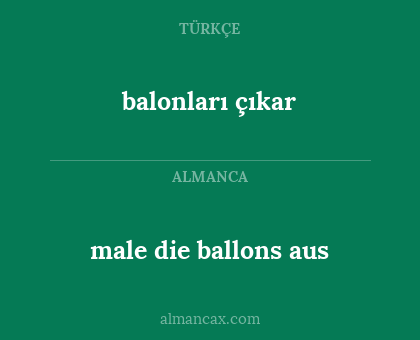 male die ballons aus - balonları çıkar