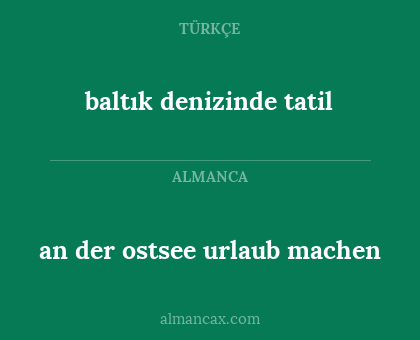 an der ostsee urlaub machen - baltık denizinde tatil