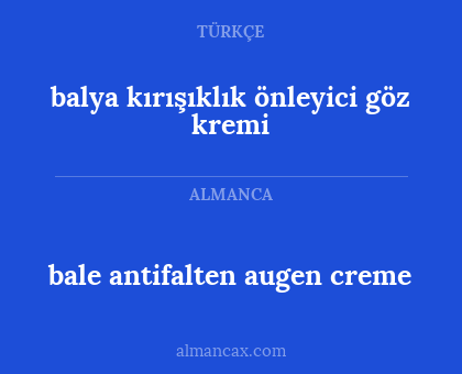 balya kırışıklık önleyici göz kremi - bale antifalten augen creme