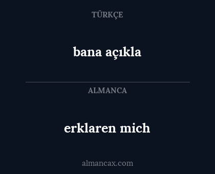 erklaren mich - bana açıkla