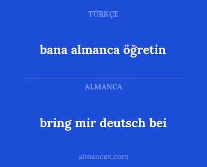 bring mir deutsch bei - bana almanca öğretin