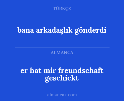 er hat mir freundschaft geschickt - bana arkadaşlık gönderdi