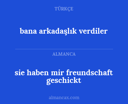 bana arkadaşlık verdiler - sie haben mir freundschaft geschickt