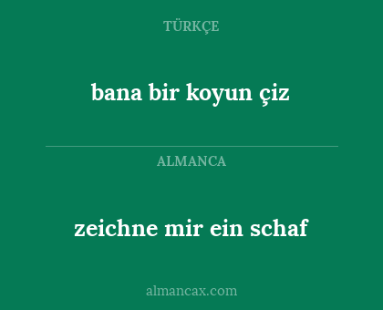 zeichne mir ein schaf - bana bir koyun çiz