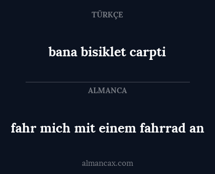 fahr mich mit einem fahrrad an - bana bisiklet carpti