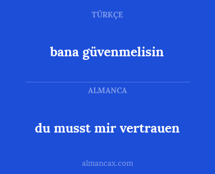 du musst mir vertrauen - bana güvenmelisin