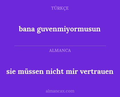 bana guvenmiyormusun - sie müssen nicht mir vertrauen