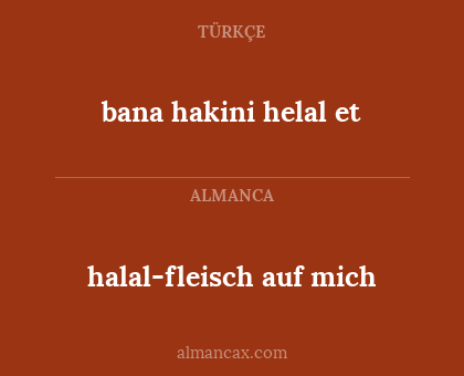 halal-fleisch auf mich - bana hakini helal et