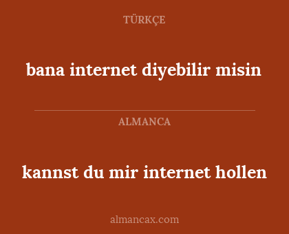bana internet diyebilir misin - kannst du mir internet hollen