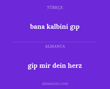 gip mir dein herz - bana kalbini gıp
