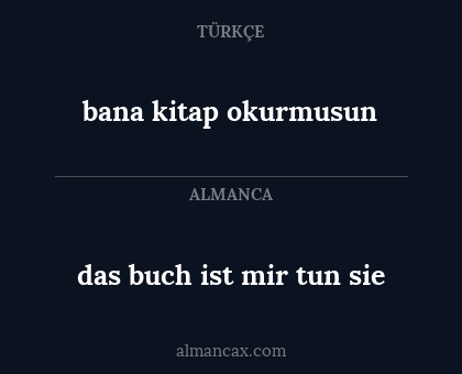 das buch ist mir tun sie - bana kitap okurmusun