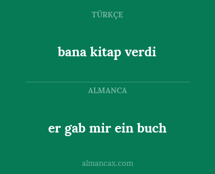 er gab mir ein buch - bana kitap verdi