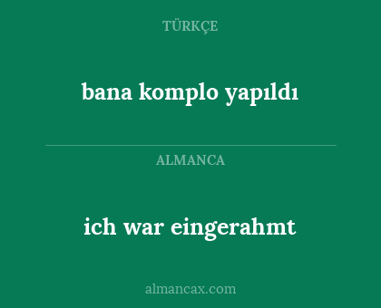ich war eingerahmt - bana komplo yapıldı