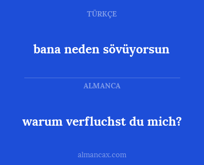 warum verfluchst du mich? - bana neden sövüyorsun