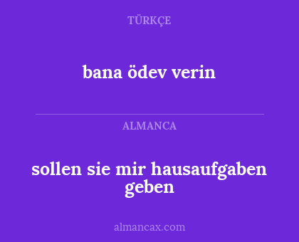 bana ödev verin - sollen sie mir hausaufgaben geben