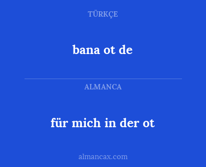 bana ot de - für mich in der ot
